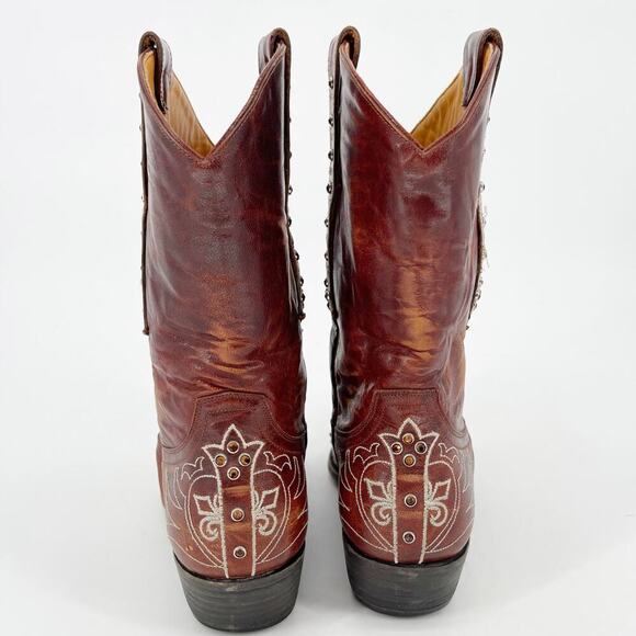 Old Gringo Cognac Milagros Cross Crystal Embellished Western Cowgirl Boot size 8 - Picture 7 of 10